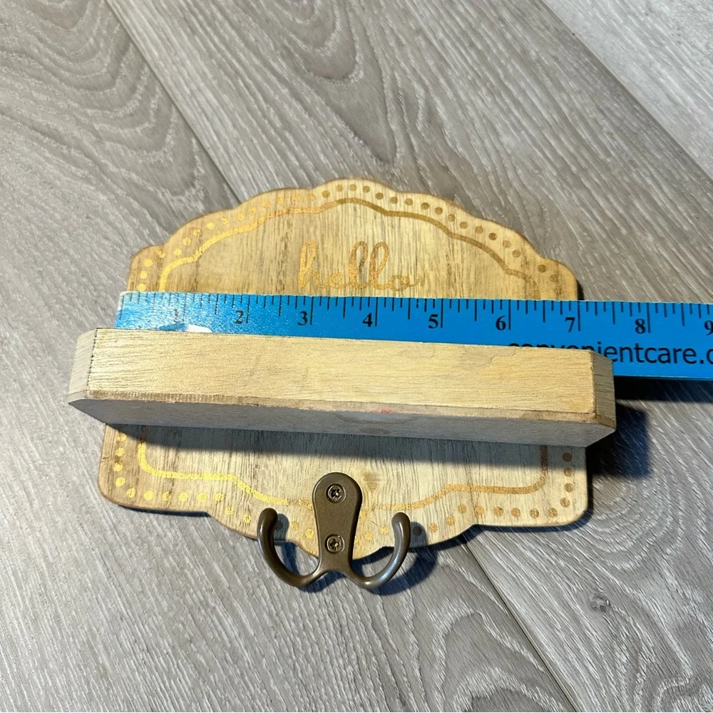 Hello Gorgeous Wall Hook Shelf Rustic Key Holder Jewelry Organizer Wood Entryway